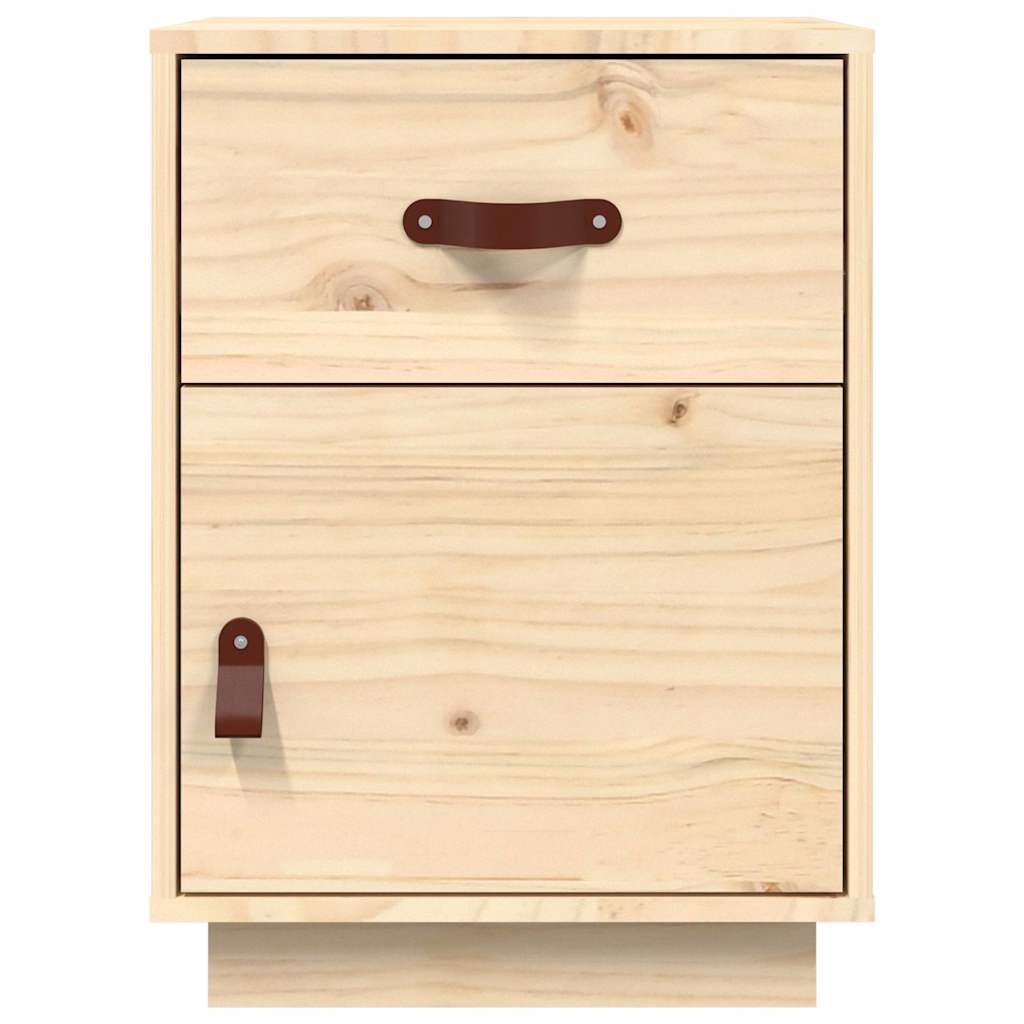 Κομοδίνο Λευκό 40 x 34 x 55 εκ. από Μασίφ Ξύλο Πεύκου
