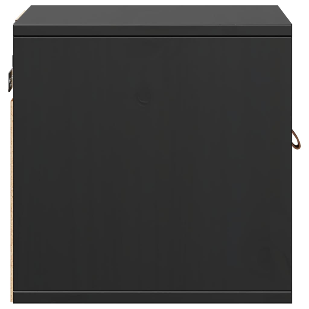 Ντουλάπια Τοίχου 2 τεμ. Μαύρα31,5x30x30εκ από Μασίφ Ξύλο Πεύκου