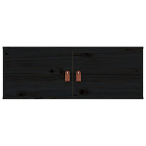 Ντουλάπι Τοίχου Μαύρο 80 x 30 x 30 εκ. από Μασίφ Ξύλο Πεύκου