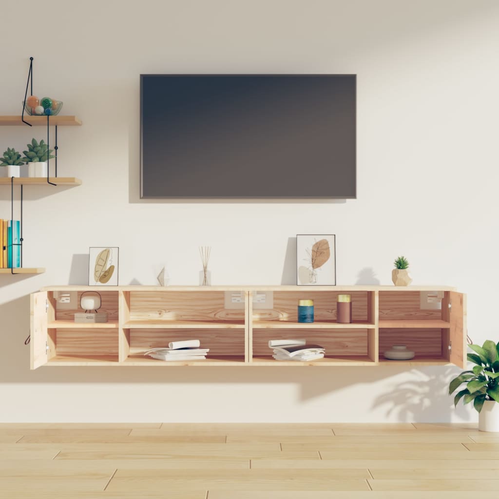 Ντουλάπια Τοίχου 2 τεμ. 80x30x30εκ. από Μασίφ Ξύλο Πεύκου - Pakobazaar