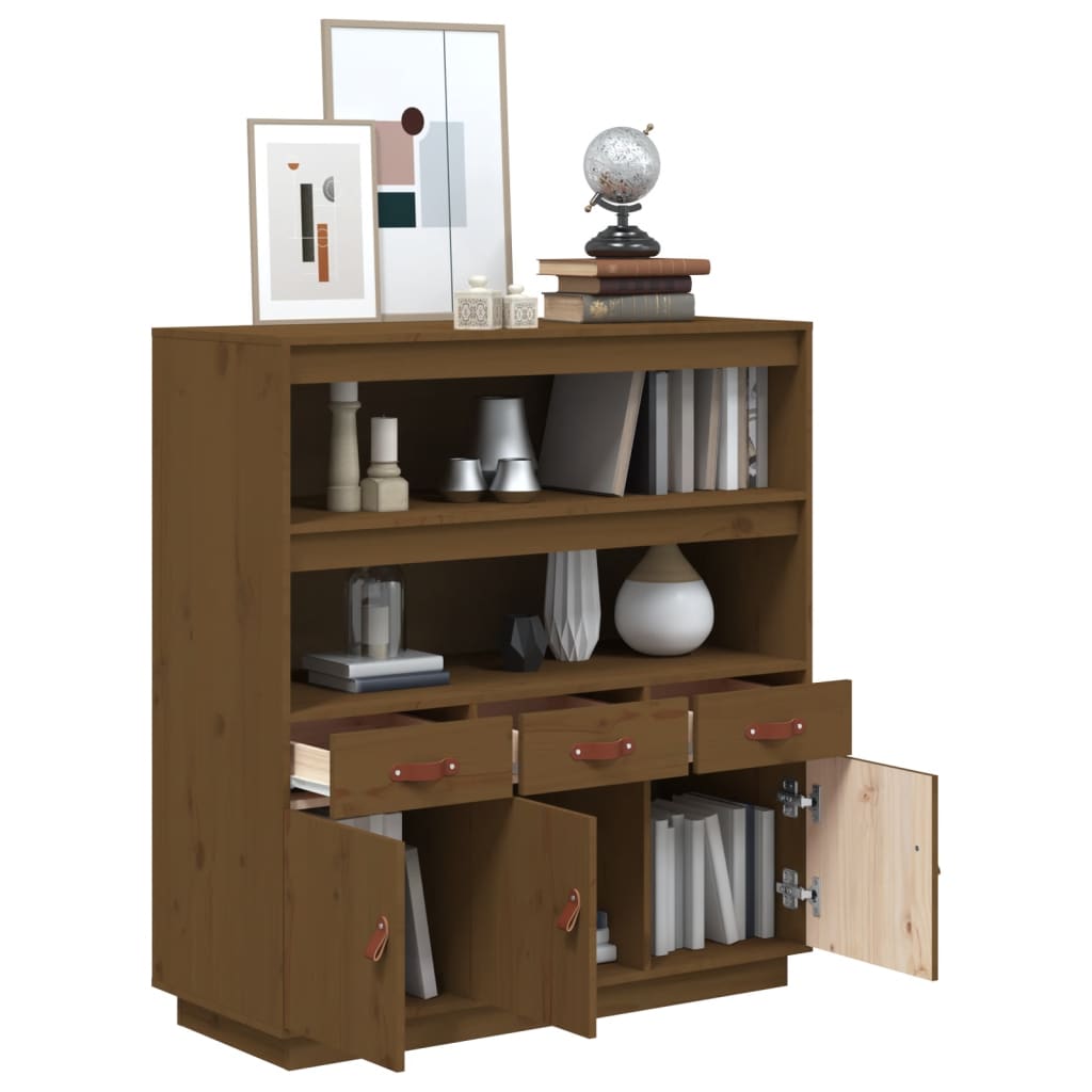 Ντουλάπι Ψηλό Καφέ Μέλι 100x40x108,5 εκ. από Μασίφ Ξύλο Πεύκου