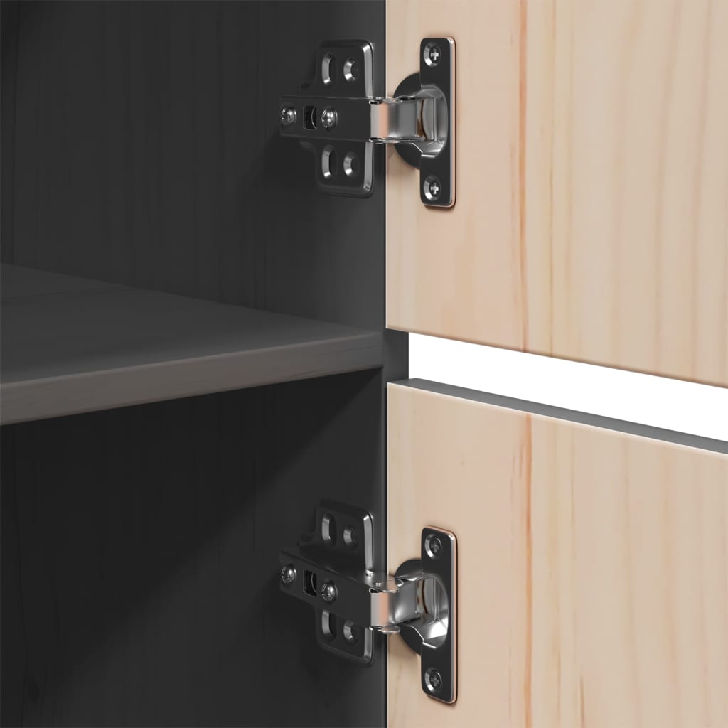 Ντουλάπι Ψηλό Γκρι 34 x 40 x 108,5 εκ. από Μασίφ Ξύλο Πεύκου - Pakobazaar