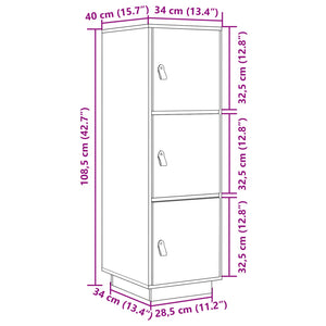 Ντουλάπι Ψηλό Καφέ Μέλι 34x40x108,5 εκ. από Μασίφ Ξύλο Πεύκου