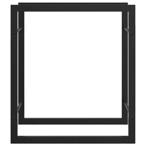Ραφιέρα Καυσόξυλων Ματ Μαύρο 50x28x56 εκ. Ατσάλι