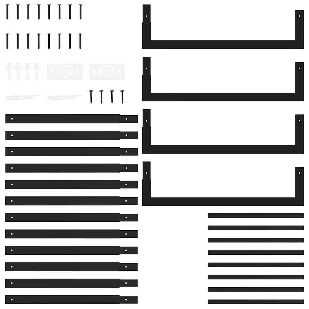 Ραφιέρα Καυσόξυλων Ματ Μαύρο 50x28x132 εκ. Ατσάλι