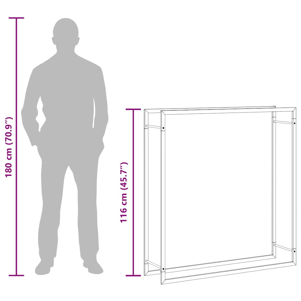 Ραφιέρα Καυσόξυλων Ματ Μαύρο 110x28x116 εκ. Ατσάλι
