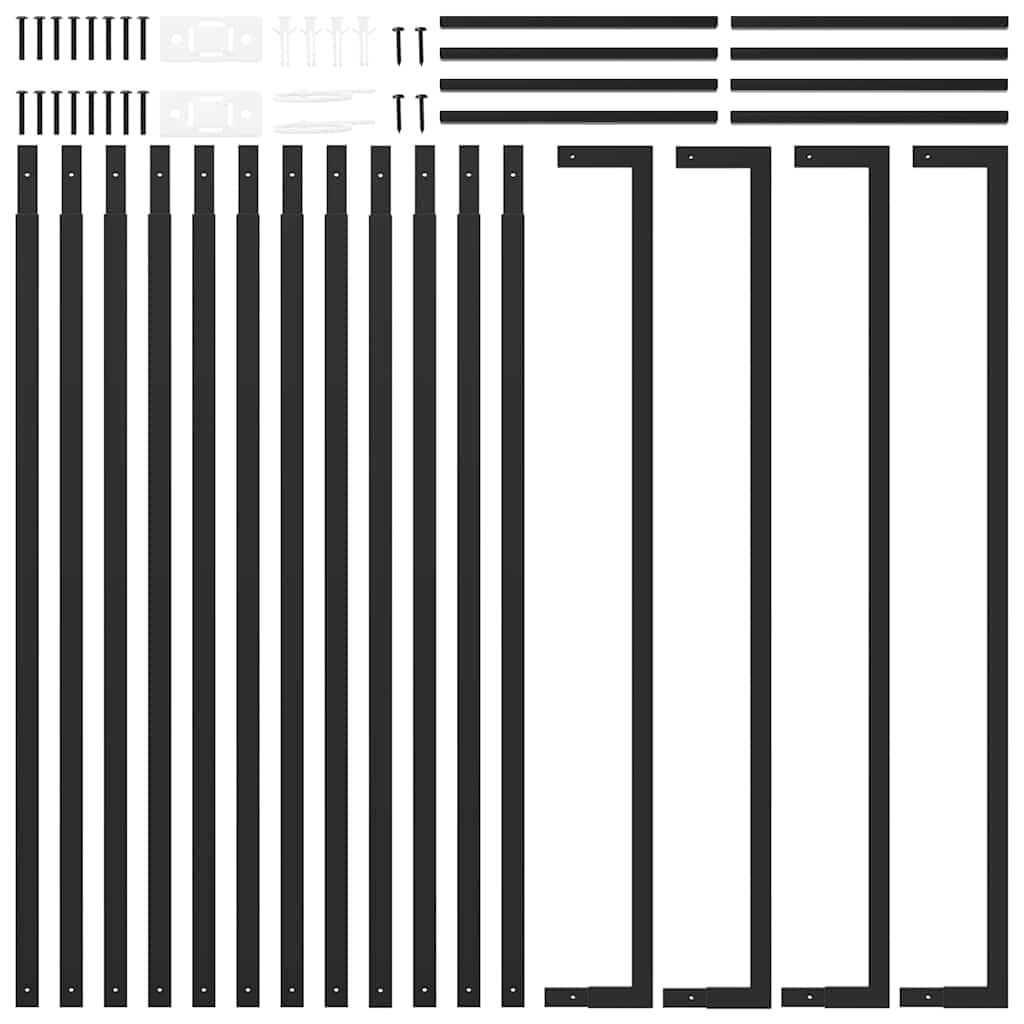 Ραφιέρα Καυσόξυλων Ματ Μαύρο 110x28x312 εκ. Ατσάλι