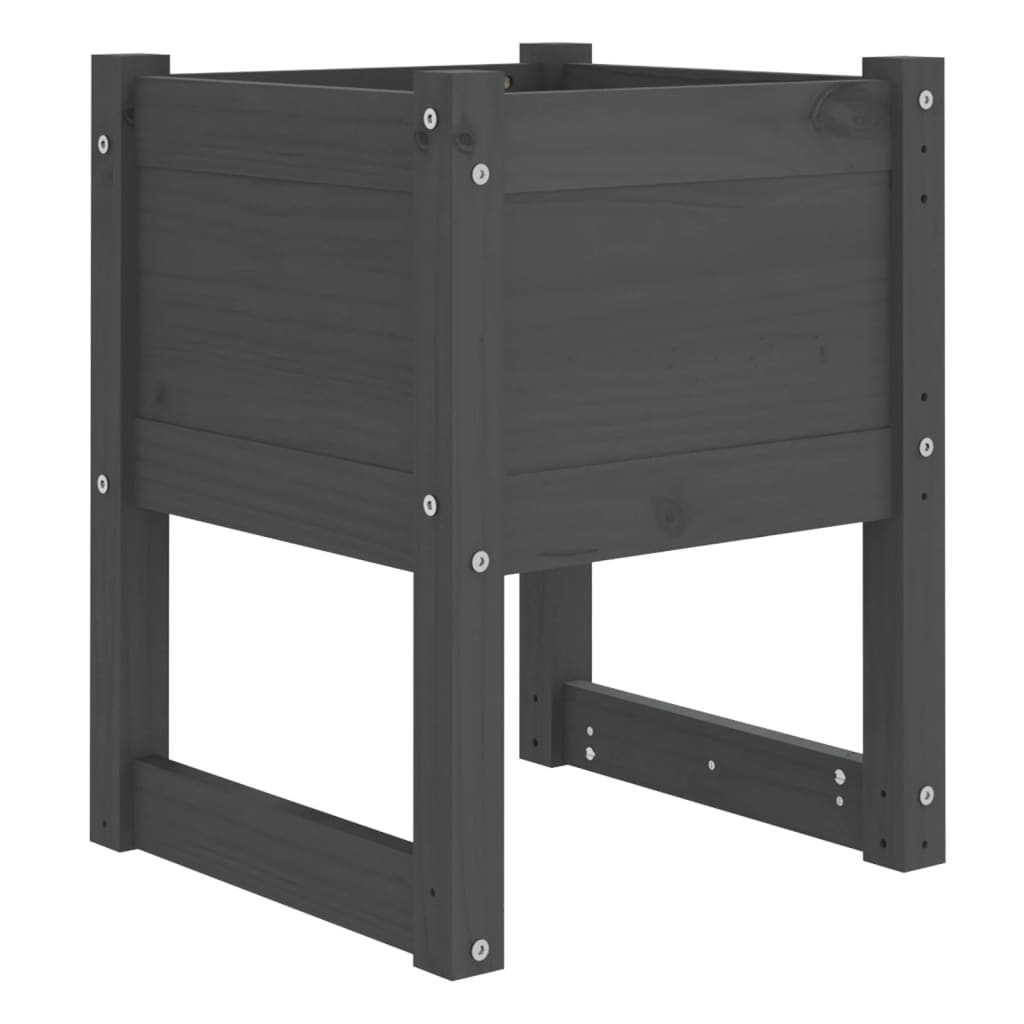 Ζαρντινιέρα Γκρι 40 x 40 x 52,5 εκ. από Μασίφ Ξύλο Πεύκου