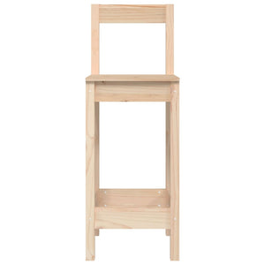 Καρέκλες Μπαρ 2 τεμ. 40x41,5x112 εκ. Μασίφ Ξύλο Πεύκου - Pakobazaar
