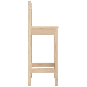 Καρέκλες Μπαρ 2 τεμ. 40x41,5x112 εκ. Μασίφ Ξύλο Πεύκου - Pakobazaar