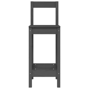 Καρέκλες Μπαρ 2 τεμ. Γκρι 40 x 41,5 x 112 εκ. Μασίφ Ξύλο Πεύκου