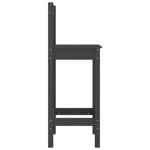 Καρέκλες Μπαρ 2 τεμ. Γκρι 40 x 41,5 x 112 εκ. Μασίφ Ξύλο Πεύκου