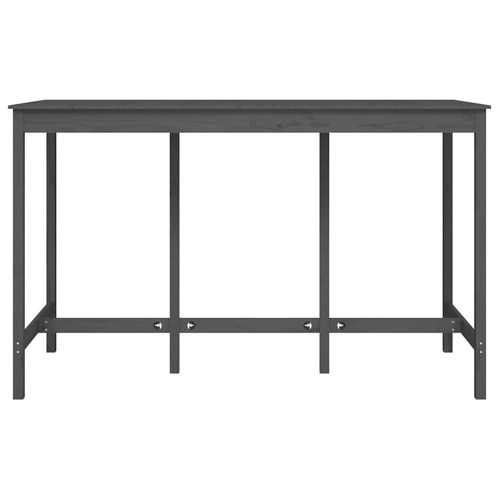 Τραπέζι Μπαρ Γκρι 180 x 80 x 110 εκ. από Μασίφ Ξύλο Πεύκου
