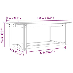 Τραπεζάκι Σαλονιού Καφέ Μελί 110x55x45 εκ. Μασίφ Ξύλο Πεύκου