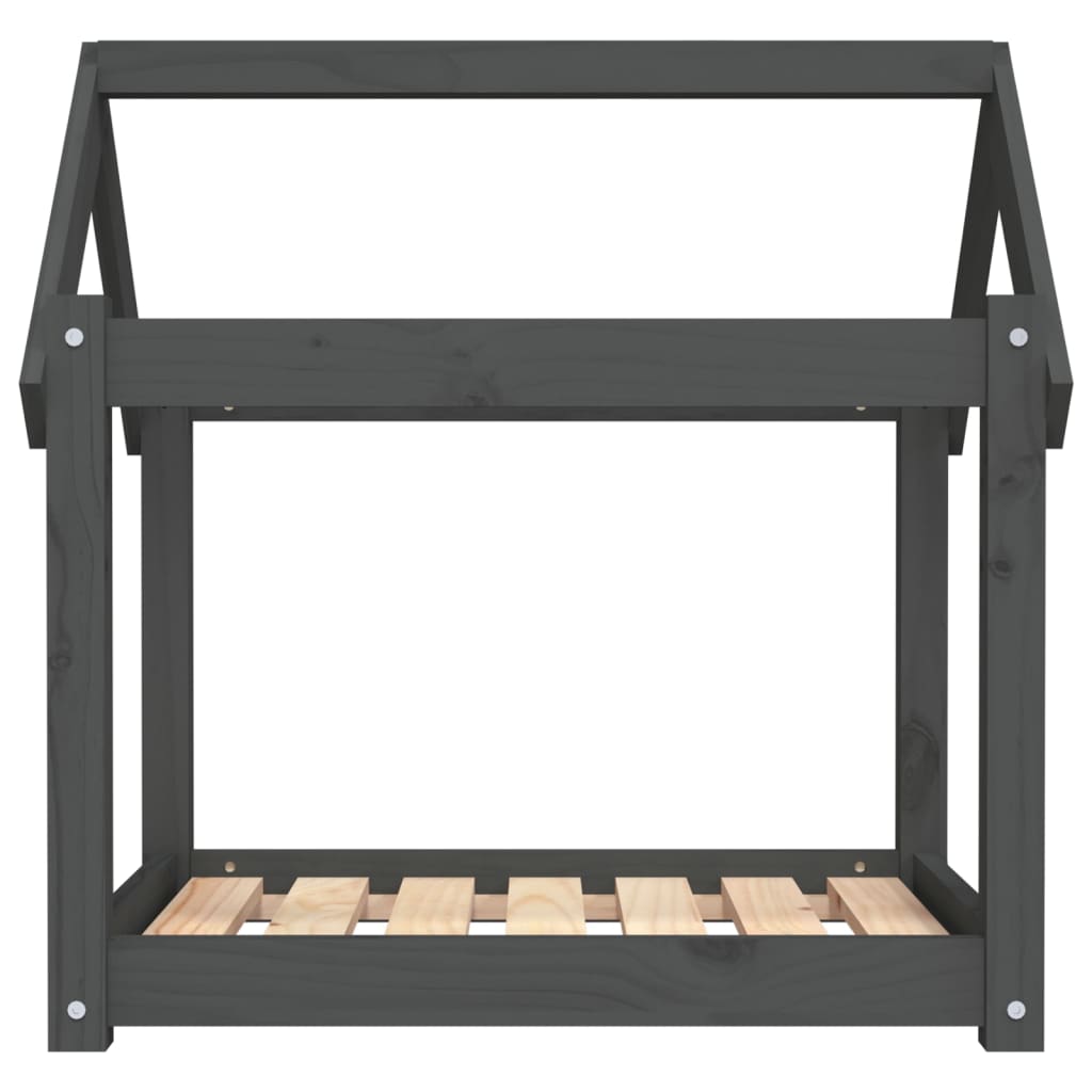 Κρεβάτι Σκύλου Γκρι 71x55x70 εκ. από Μασίφ Ξύλο Πεύκου - Pakobazaar