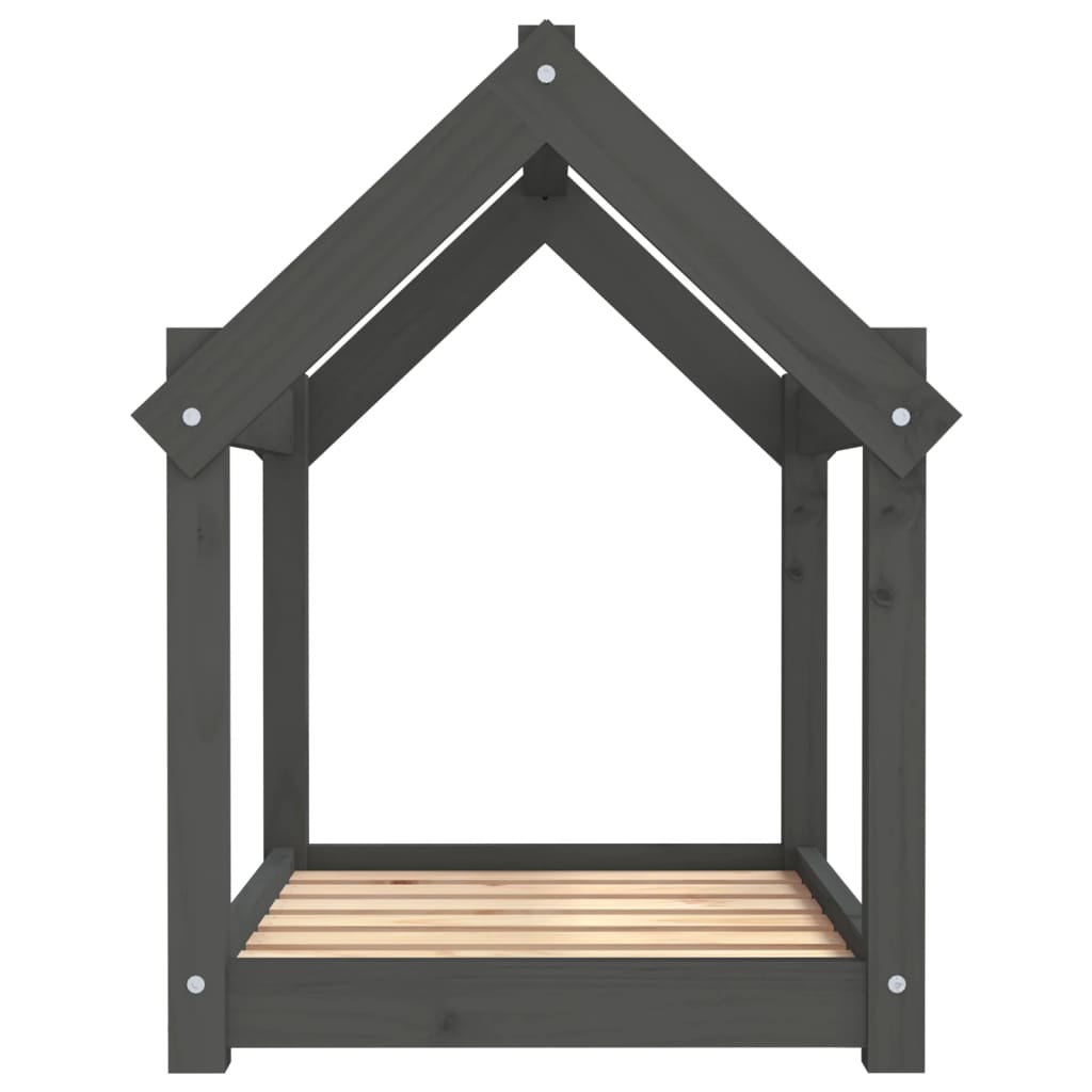 Κρεβάτι Σκύλου Γκρι 71x55x70 εκ. από Μασίφ Ξύλο Πεύκου - Pakobazaar