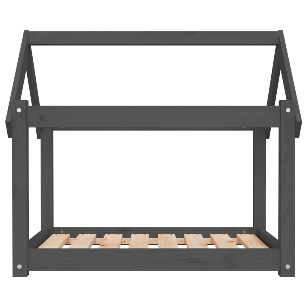 Κρεβάτι Σκύλου Γκρι 81x60x70 εκ. από Μασίφ Ξύλο Πεύκου