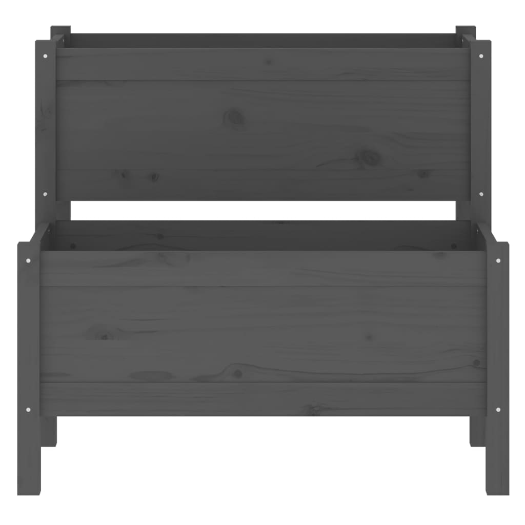 Ζαρντινιέρα Γκρι 84,5 x 84 x 75 εκ. από Μασίφ Ξύλο Πεύκου