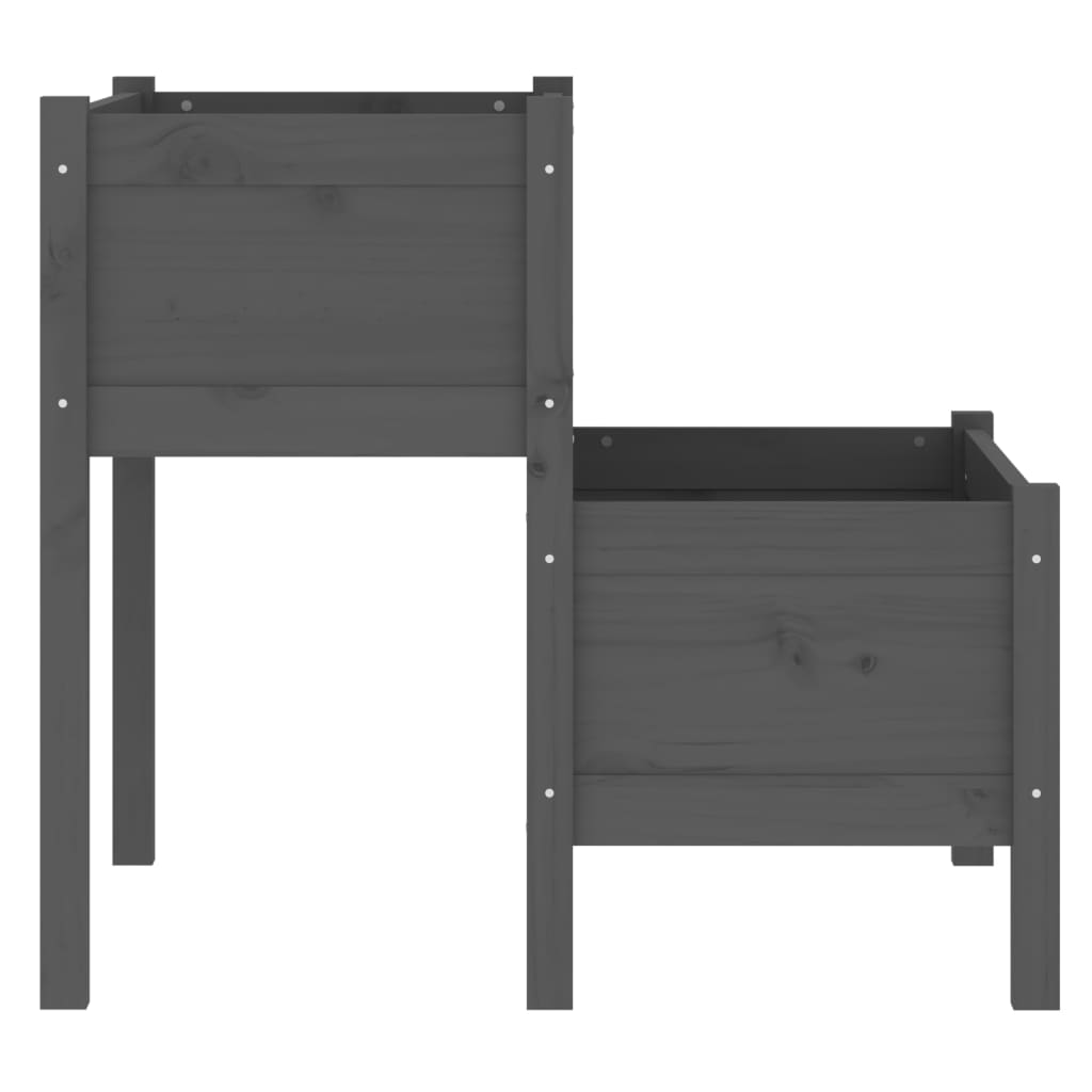 Ζαρντινιέρα Γκρι 84,5 x 84 x 75 εκ. από Μασίφ Ξύλο Πεύκου