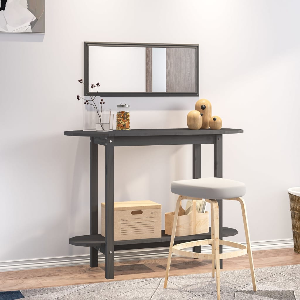 Τραπέζι Κονσόλα Γκρί 110 x 40 x 80 εκ. από Μασίφ Ξύλο Πεύκου