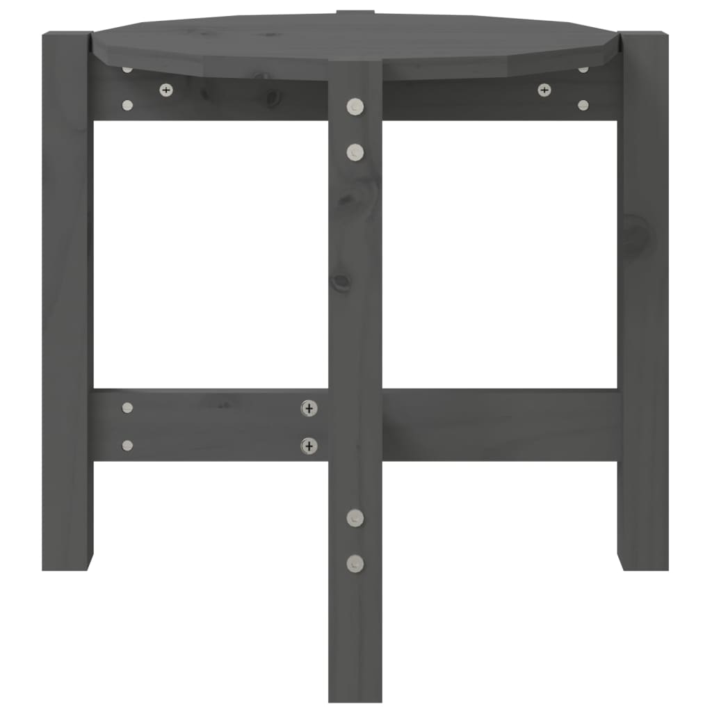 Τραπεζάκι Σαλονιού Γκρι Ø 52,5x45εκ. από Μασίφ Ξύλο Πεύκου