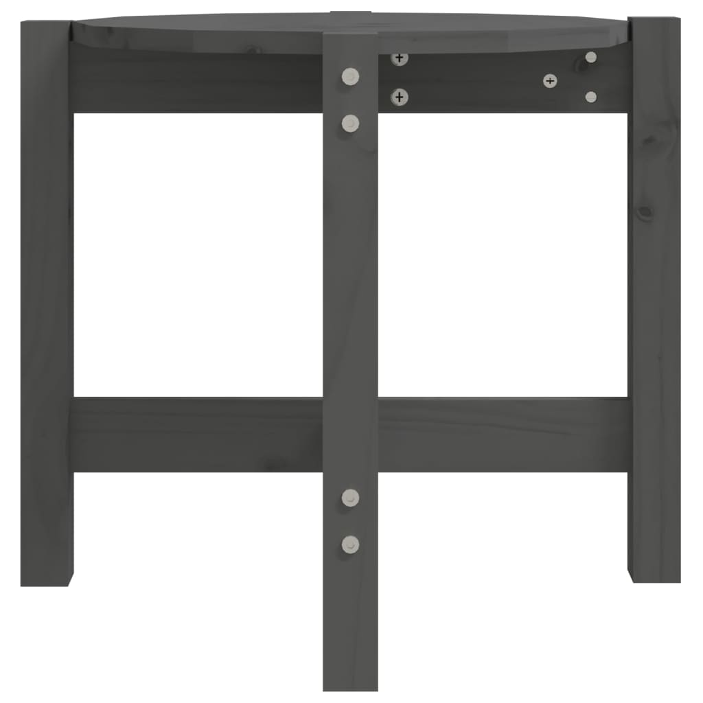 Τραπεζάκι Σαλονιού Γκρι Ø 52,5x45εκ. από Μασίφ Ξύλο Πεύκου