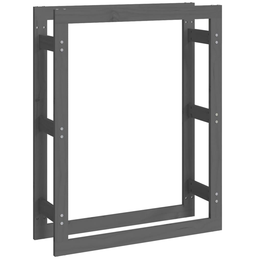 Ραφιέρα Καυσόξυλων Γκρι 80 x 25 x 100 εκ. από Μασίφ Ξύλο Πεύκου