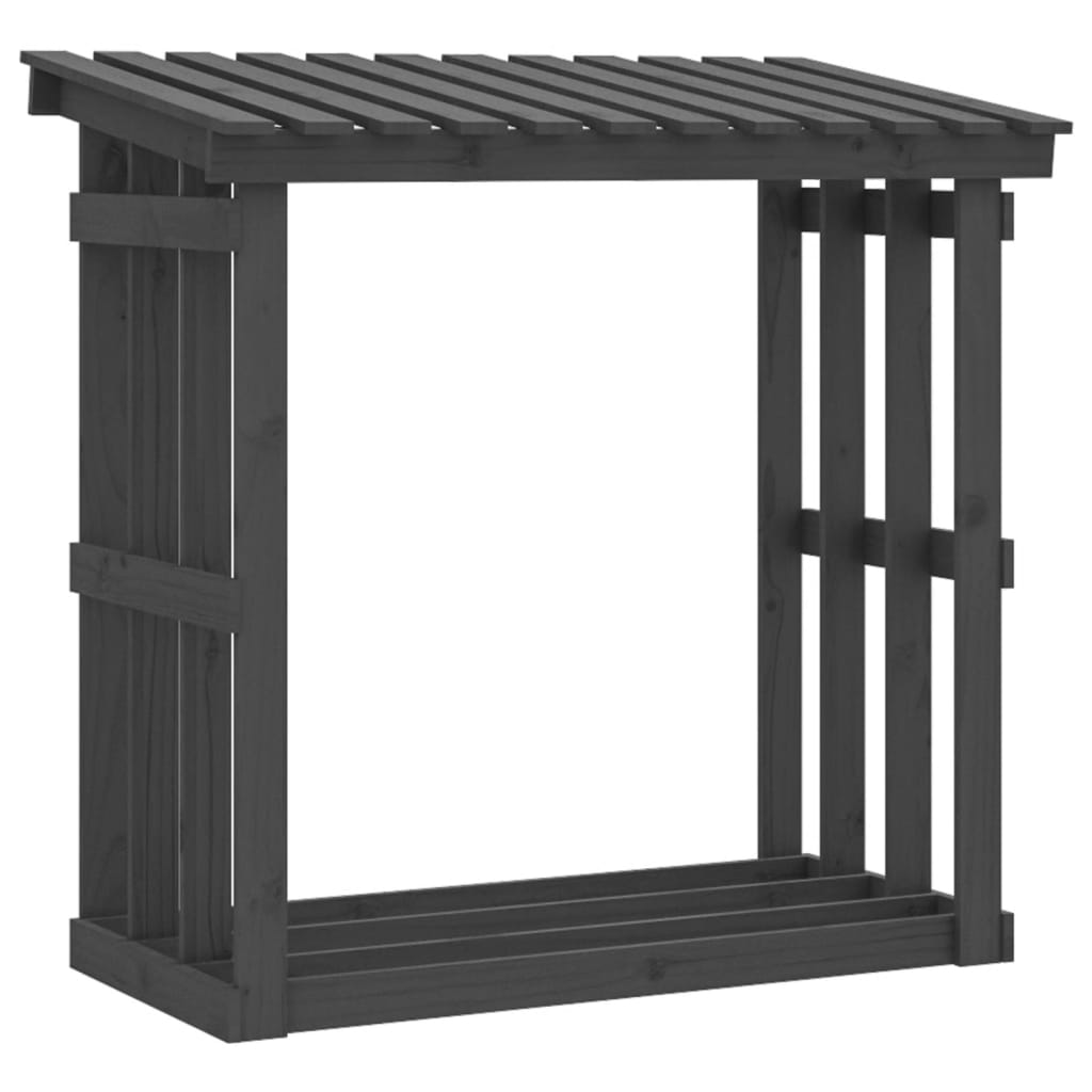 Ραφιέρα Καυσόξυλων Γκρι 108x64,5x109 εκ. από Μασίφ Ξύλο Πεύκου