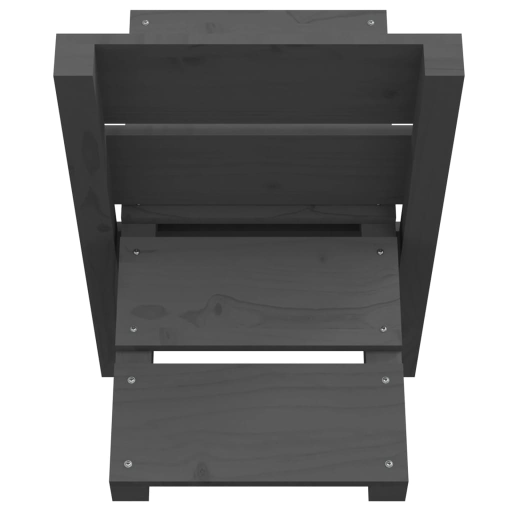 Ξυλοθήκη Γκρι 47 x 39,5 x 48 εκ. από Μασίφ Ξύλο Πεύκου