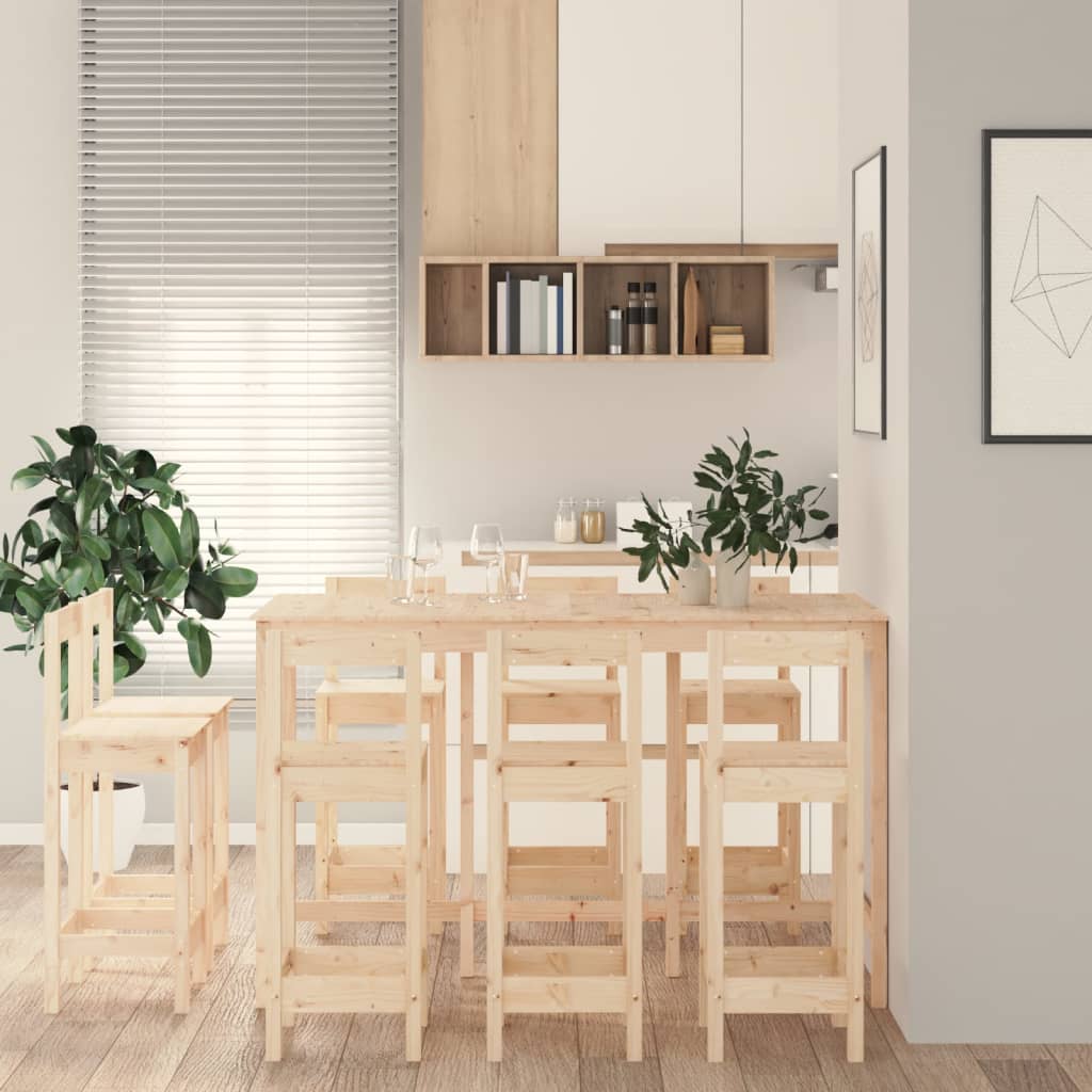 Σετ Επίπλων Μπαρ 9 Τεμαχίων από Μασίφ Ξύλο Πεύκου - Pakobazaar