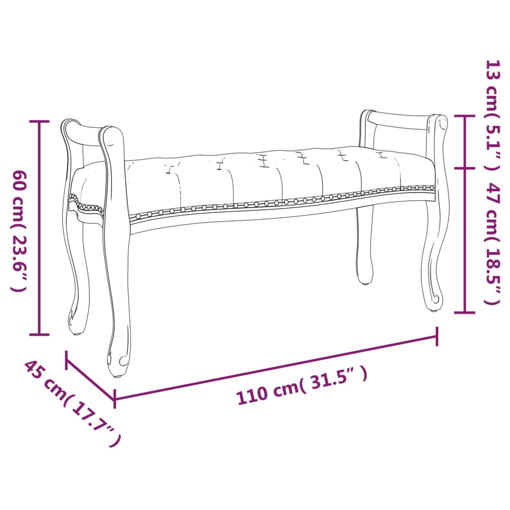 Πάγκος Σκούρο Γκρι 110x45x60 εκ. Βελούδινος