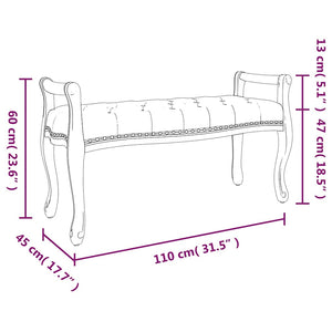 Πάγκος Ροζ 110x45x60 εκ. Βελούδινος