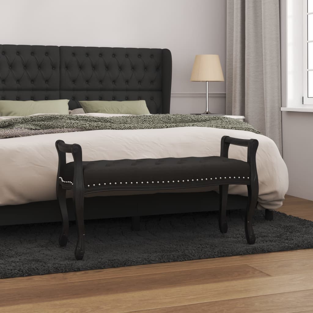 Πάγκος Μαύρος 110x45x60 εκ. Βελούδινος