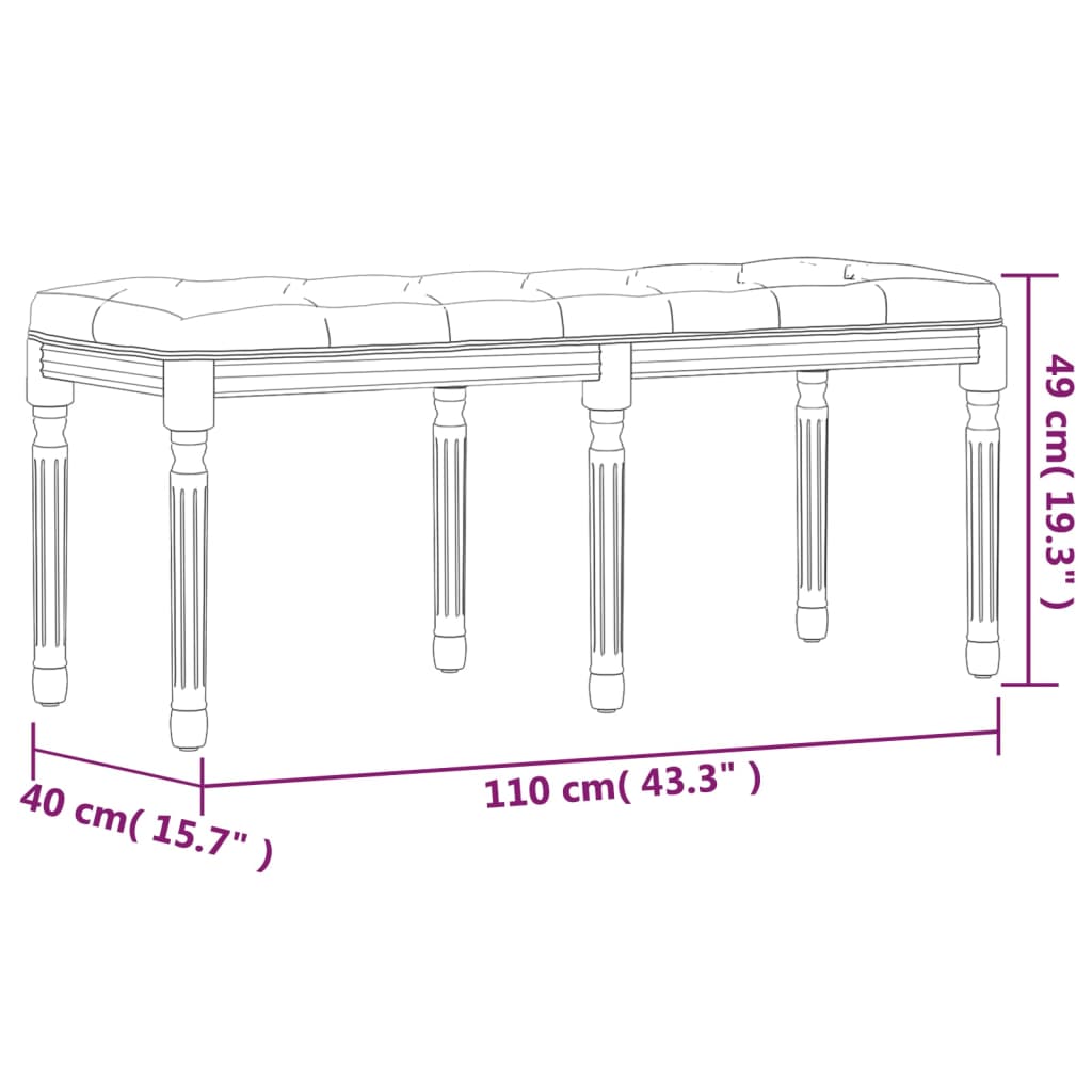 Πάγκος Μπλε 110 x 40 x 49 εκ. Βελούδινος