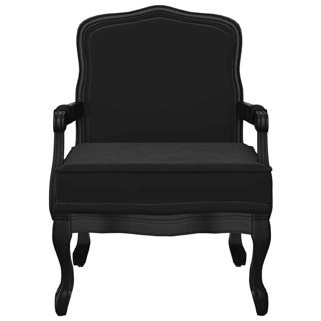Πολυθρόνα Μαύρη 64 x 64 x 90 εκ. Βελούδινη