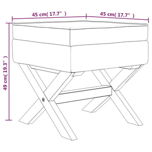 Σκαμπό Αποθήκευσης Ανοιχτό Γκρι 45 x 45 x 49 εκ. Βελούδινο