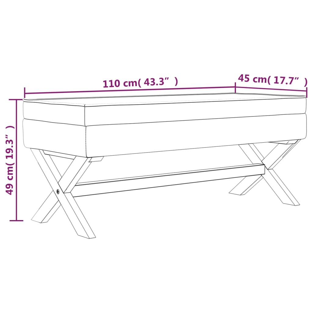 Σκαμπό Αποθήκευσης Σκούρο Γκρι 110 x 45 x 49 εκ. Υφασμάτινο
