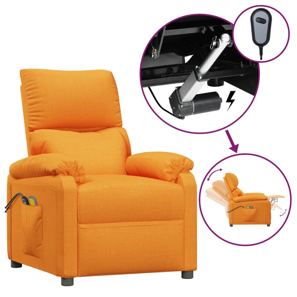 Πολυθρόνα Μασάζ Ηλεκτρική Κίτρινη Υφασμάτινη