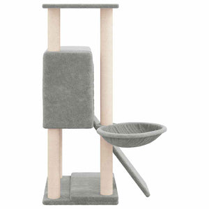Γατόδεντρο Aνοιχτό Γκρι 96 εκ. με Στύλους Ξυσίματος από Σιζάλ - PAKOBAZAAR