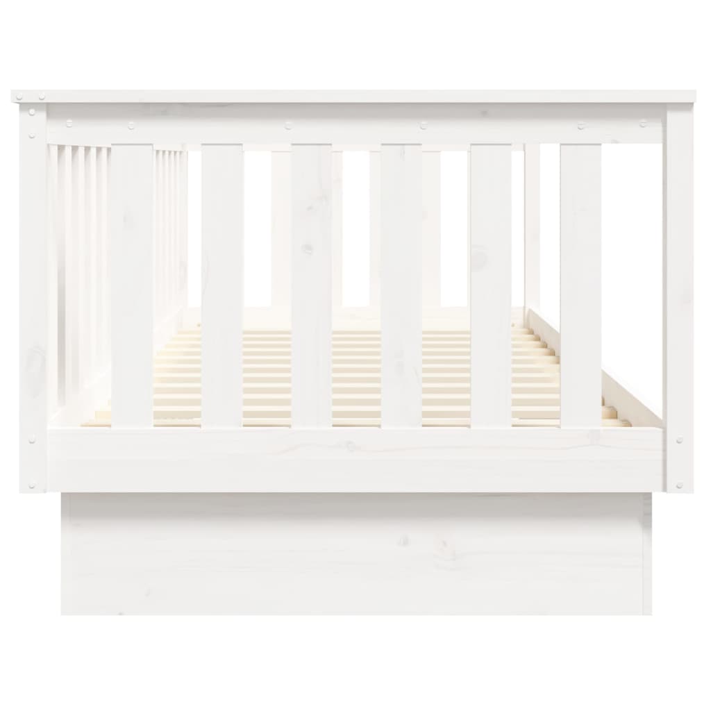 Καναπές Κρεβάτι Χωρίς Στρώμα Λευκό 80x200 εκ. Μασίφ Ξύλο Πεύκου - Pakobazaar