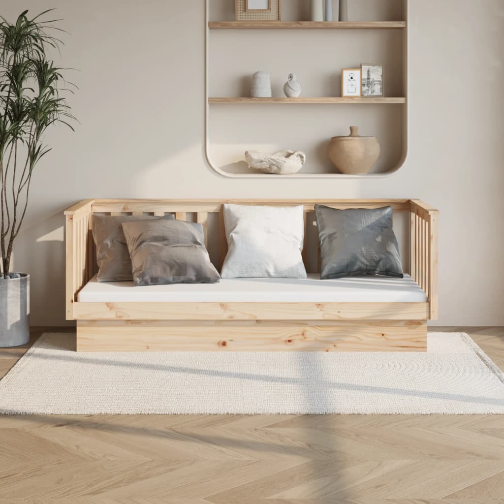 Κρεβάτι ημέρας χωρίς στρώμα 75x190 cm Στερεό ξύλο πεύκο