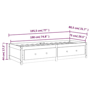 Κρεβάτι LED 75x190 εκ Μασίφ Ξύλο Πεύκου Small Single