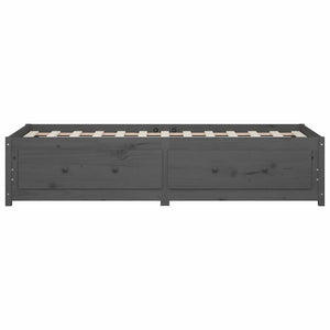 Κρεβάτι LED Γκρι 75x190 εκ Μασίφ Ξύλο Πεύκου Small Single