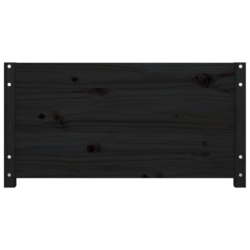 Κρεβάτι LED Μαύρο 75x190 εκ Μασίφ Ξύλο Πεύκου Small Single