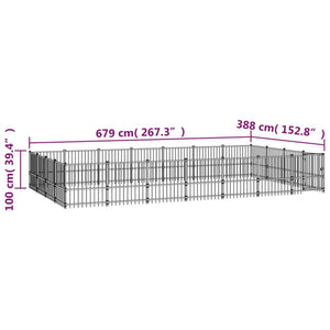Κλουβί Σκύλου Εξωτερικού Χώρου 26,35 μ² από Ατσάλι - Pakobazaar