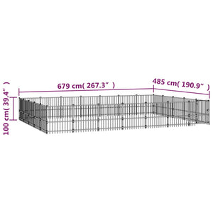 Κλουβί Σκύλου Εξωτερικού Χώρου 32,93 μ² από Ατσάλι - Pakobazaar