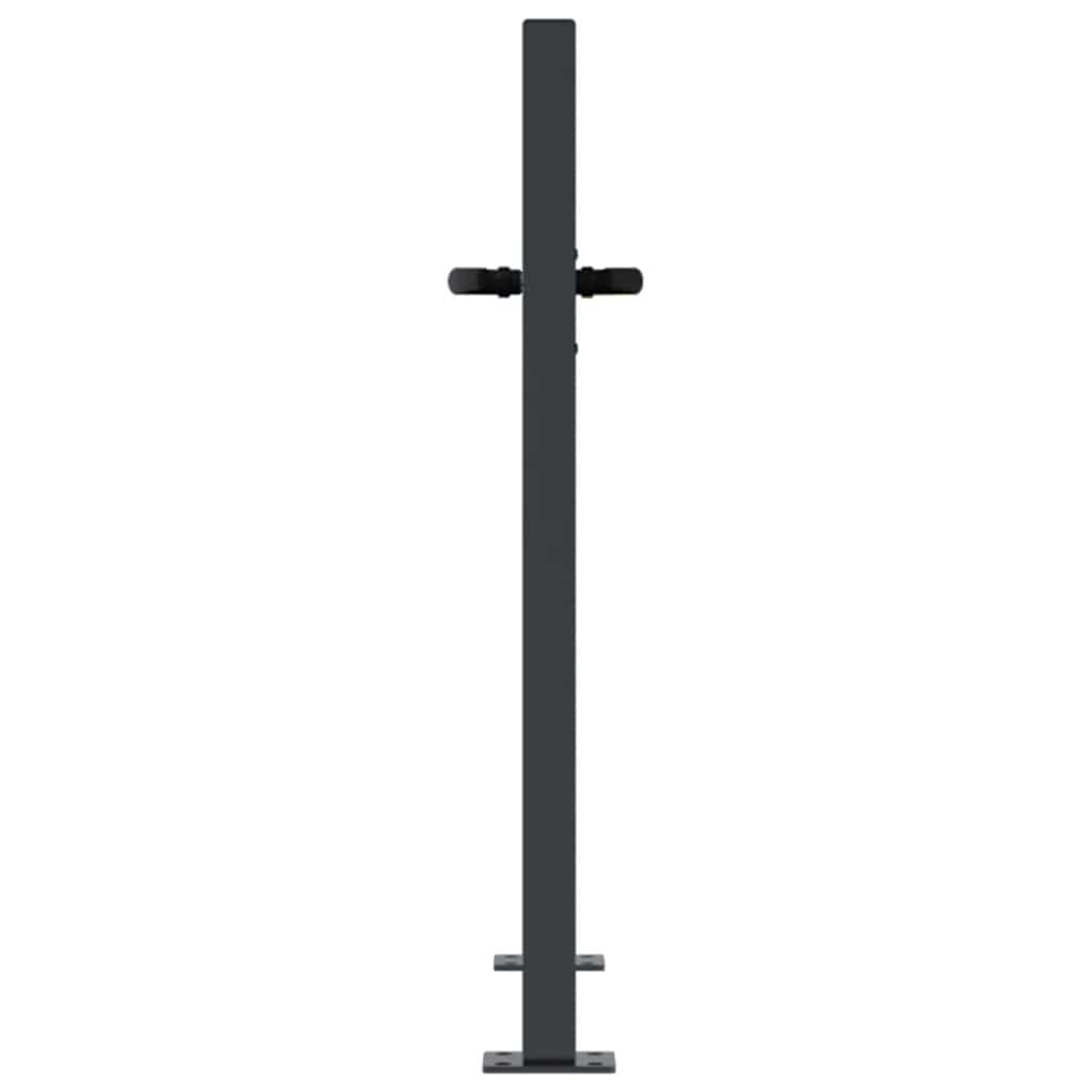 Πόρτα Κήπου Ανθρακί 100x100 εκ. Σχέδιο Δέντρου από Ατσάλι - PAKOBAZAAR