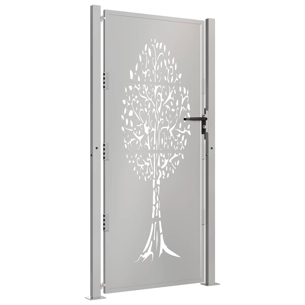 Πόρτα Κήπου με Σχέδιο Δέντρου από Ατσάλι Corten 100 x 175 εκ. - PAKOBAZAAR