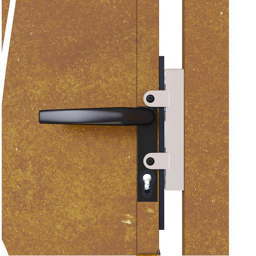 Πόρτα Κήπου με Σχέδιο Χόρτου από Ατσάλι Corten 100x75 εκ. - PAKOBAZAAR