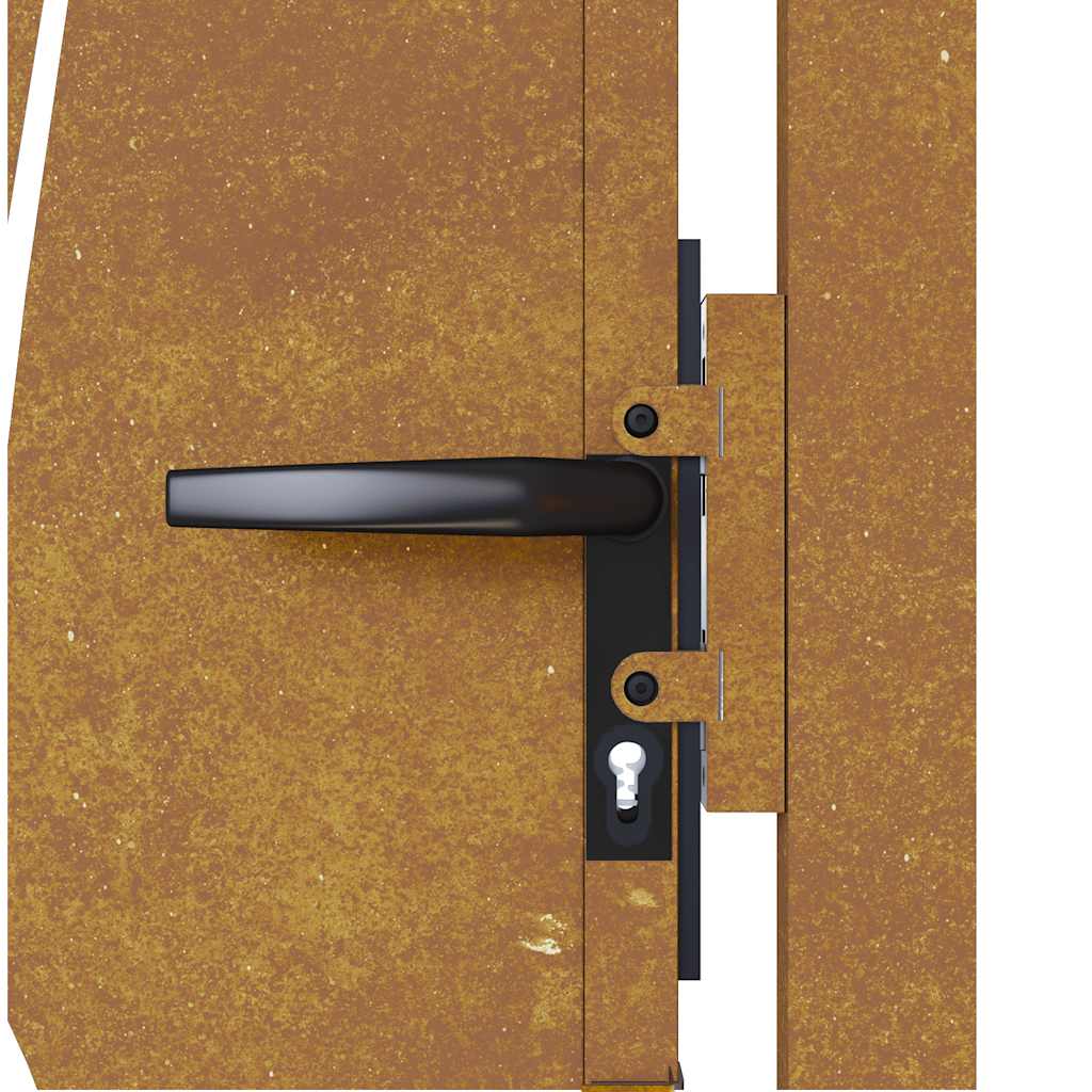 Πόρτα Κήπου με Σχέδιο Χόρτου από Ατσάλι Corten 100x125 εκ. - PAKOBAZAAR